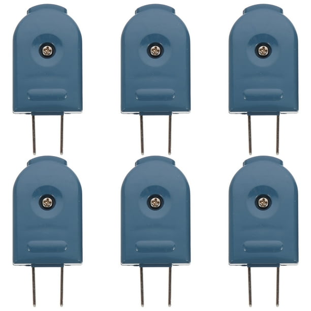 6 unidades de enchufes eléctricos macho de repuesto, 125 V, 10 A, giratorios, tipo EE. UU.