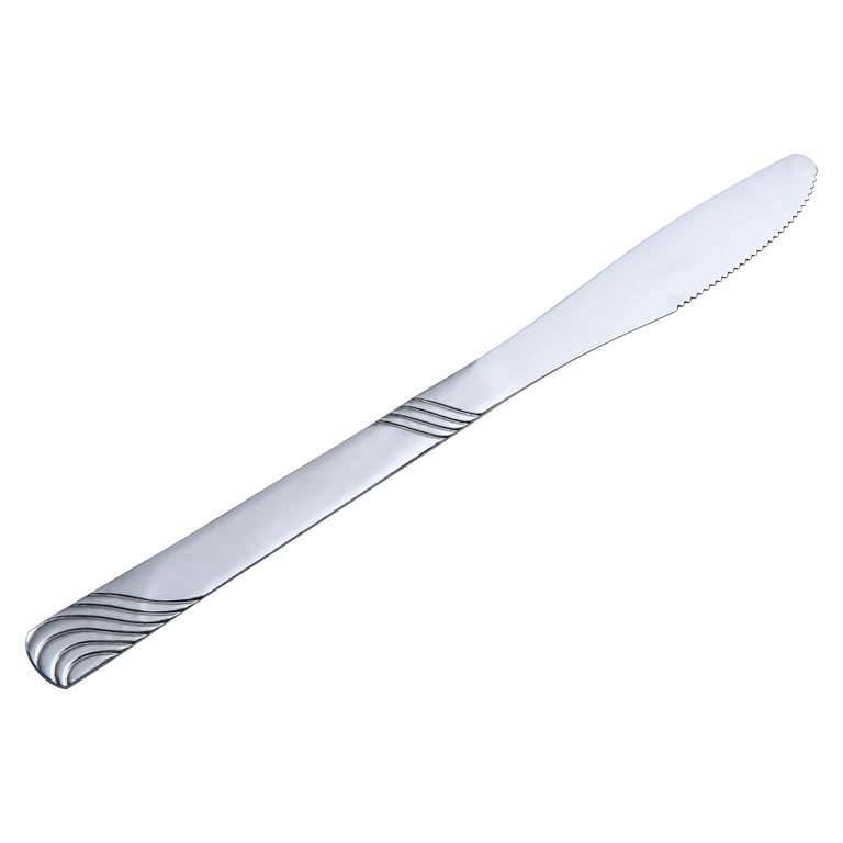 Mainstays 4-Piece Swirl Stainless Steel Dinner Knife Set, Silver