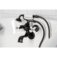 thumbnail image 2 of Kingston Brass KS225PXORB Kingston Three-Handle 2-Hole Tub Wall Mount Clawfoot Tub Faucet with Hand Shower in Oil Rubbed Bronze, 2 of 7