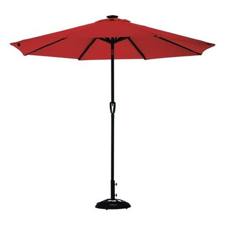 Living Accents UMS90BKOBD27 9 ft. Red Solar Market Umbrella Living Accents UMS90BKOBD27 9 ft. Red Solar Market Umbrella on Living Accents Patio id=83367