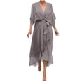 thumbnail image 1 of Gspmoly Robes d'Été pour Femmes, Robe Longue Irrégulière Décontractée Unie à Lacets pour Femmes, Robes d'Été pour Femmes Économies, 1 of 5