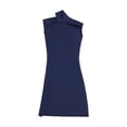 thumbnail image 1 of Vestido ajustado a escala 1/6, minivestido corto con cuello simulado, elegante vestido de verano en miniatura. azul oscuro, 1 of 9