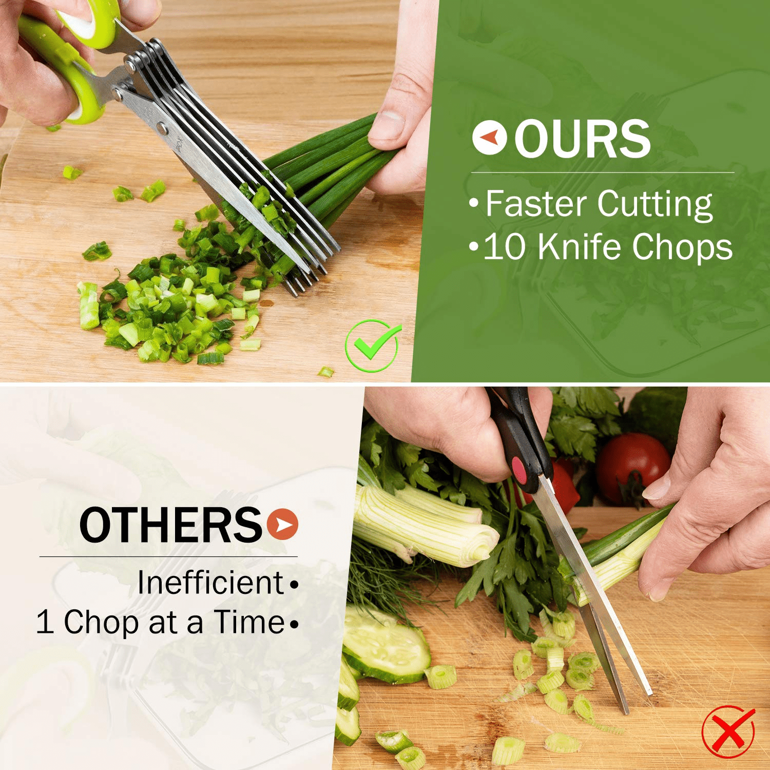 2Pack Herb Scissors, Kitchen Shears with 5 Blades and Cover, Multipurpose Cutting Herb Stripper, Kitchen Shears Dishwasher Safe, Kitchen Scissors for