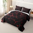 thumbnail image 3 of Castle Fairy Abstract Crack Texture Twin Quilt Set 2 Pieces,Minimalist Luminous Vein Twin Coverlet Set,Black Red,1 Bedspread and 1 Pillowcase, 3 of 7