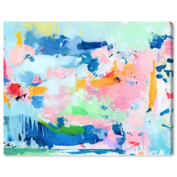 Peaceful Haven Canvas Bright Colorful Abstract Wall Art by Art Remedy, Gallery Wrapped, 45" x 36"