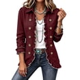 thumbnail image 3 of Womens Long Sleeve Ruffle Button Front Cardigan Jacket Lightweight Open Front Layered Top Structured Collar Casual Outerwear Fall Jackets for Women, 3 of 7