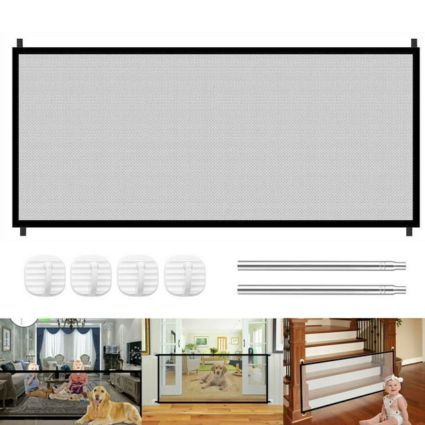 Retractable Baby Gate, Extra Wide Safety Kids or Pets Gate, Mesh Safety