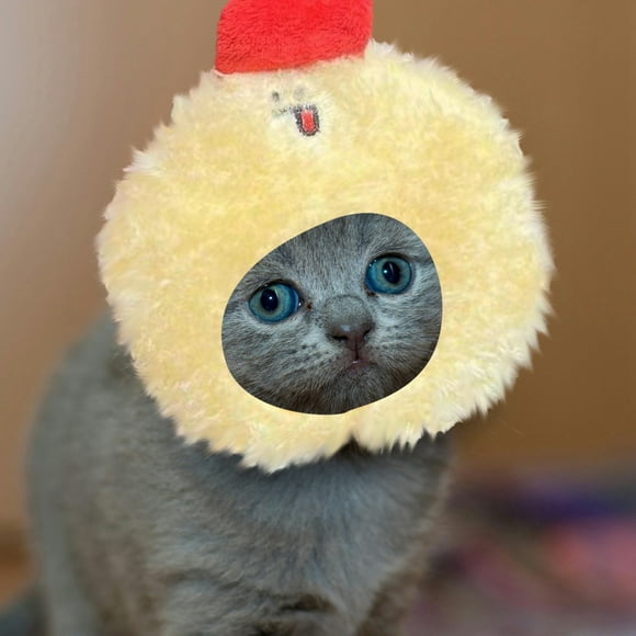 Cat Chicken Hat Accessories Chicken Head Cover Pet Cloth Adjustable Soft Headdress Cute Cat Pet Head Cover Small Dog Cowboy Hat