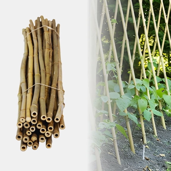 Backyard X-Scapes 48" Plant Support Bamboo Garden Stakes Natural (25 Pieces)