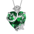 thumbnail image 1 of Juwaliy 15MM Mujer Rose Collar de Corazón Mayo Piedra de Nacimiento 925 Plata de Ley Flor Mariposa Dije Esmeralda Verde Joyería Xmas Cumpleaños Regalo Del Día de la Madre, 1 of 7