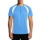 thumbnail image 2 of Ceisia Men's Athletic Short Sleeve T-shirt Color Block Round Neck Fitness Basketball Training Sport Tee Tops Sky Blue M Gifts, 2 of 8