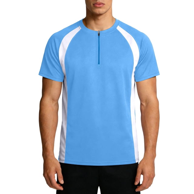 Short Sleeve T Shirt for Men Basketball Training Running Fitness Top Color Block Polyester