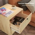 thumbnail image 3 of Brafab Nightstands Set of 2,With Handmade Nature Rattan Weave Finish Boho-style Storage Drawers and Shelf Storage, Side Table End Table For Living Room, Bedroom,dining Room, 3 of 7