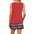 thumbnail image 6 of Iaqnaocc 2 Piece Sets for Women 250 Anniversary Usa Flag Summer American Flag Stars Striped Flag Tank Square Neck Sleeveless and Shorts Beach Matching Sets Women Clothing Deep Red L, 6 of 6