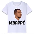 thumbnail image 3 of Camiseta de algodón blanca con estampado de Mbappé para niños, camisetas deportivas informales de verano de manga corta para niños y niñas, 3 of 5