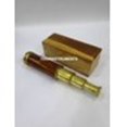 thumbnail image 3 of Thor Instruments Vintage Nautical Maritime 14" Brass Telescope Natural Wooden Box Home Decor Gift, 3 of 4