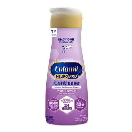 Enfamil NeuroPro Gentlease Baby Formula Liquid, for Fussiness, Gas, and Crying - Ready-to-Use Bottle, 32 fl