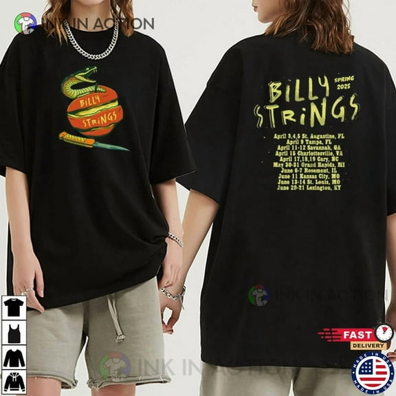 Billy Strings Spring 2025 Tour Snake Apple 2 Sided T-shirt