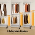 thumbnail image 5 of HOKEEPER 460lbs Clothing Garment Rack Rolling Clothes Rack with Wheels for Hanging Clothes Commercial Grade Adjustable Silver, 5 of 9