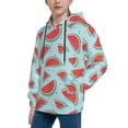thumbnail image 2 of Honeii Watermelon Pattern Long-Sleeve Hooded Sweatshirt Pullover Hoodie for Boys and Grils-Medium, 2 of 6