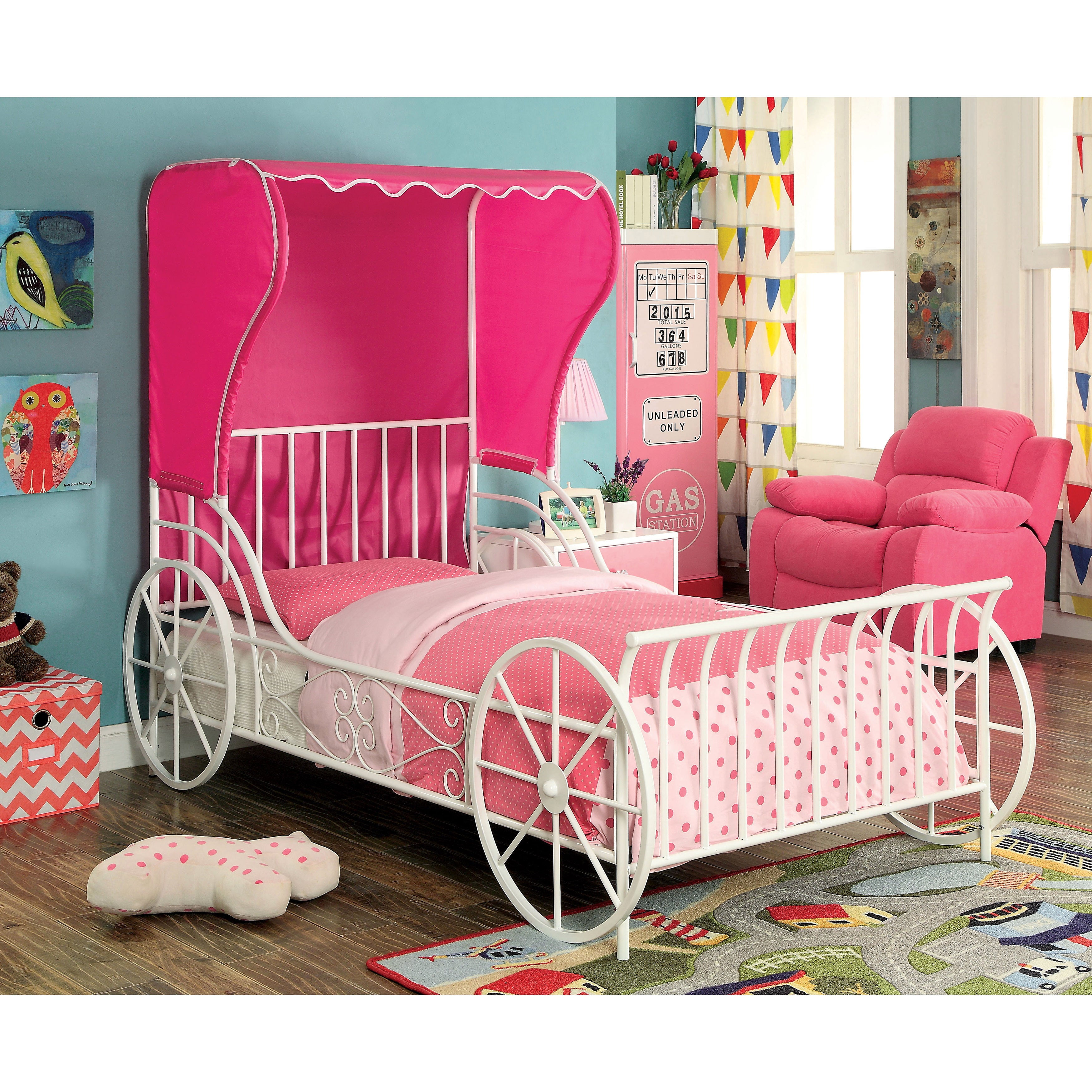 Furniture of America Tae Transitional White Metal Carriage ...
