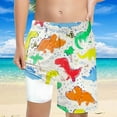 thumbnail image 2 of Utlike Boys Printed Swimming Shorts With Drawstring Elastic Waist High Waisted Loose Casual Swim Trunks With Compression Liner Child Cool Beachwear Size 7 Years, 2 of 5