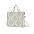 thumbnail image 7 of FORMRS Womens Corduroy Tote Bag Crossbody Shoulder Handbag with Pocket, Light Gray Pattern, 7 of 7