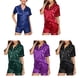 thumbnail image 3 of Sonducket Pijama de satén Selfieee para mujer, ropa de dormir de manga corta, ropa de dormir con botones suaves, conjunto de pantalones cortos 30207 Pijama Azul XXL Sonducket AP002003-09, 3 of 6