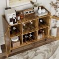 thumbnail image 3 of Homieasy Home Coffee Bar Cabinet with Power Outlet and LED Lights, Rustic Brown, 3 of 7