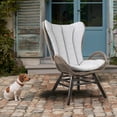 thumbnail image 2 of King Indoor Outdoor Lounge Chair in Dark Eucalyptus Wood with Truffle Rope and Gray Cushion, 2 of 7