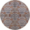 thumbnail image 1 of Ahgly Company Indoor Round Mid-Century Modern Chestnut Brown Oriental Area Rugs, 8' Round, 1 of 6