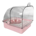 thumbnail image 1 of Baño para pájaros con comedero, accesorios para loros, pinzones y agapornis. Rosa, 1 of 9