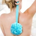 thumbnail image 2 of Trianu Long Handle Bath Shower Loofah Sponge, Exfoliating Back Scruber On a Stick Shower Brush for Women and Men, Bathroom Shower Accessories, Blue, 2 of 6