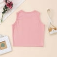 thumbnail image 4 of HUANBAI Girls Tank Tops Ribbed Knit Sleeveless Round Neck Basic Crop Tops for Kids 14-15 Years, 4 of 5