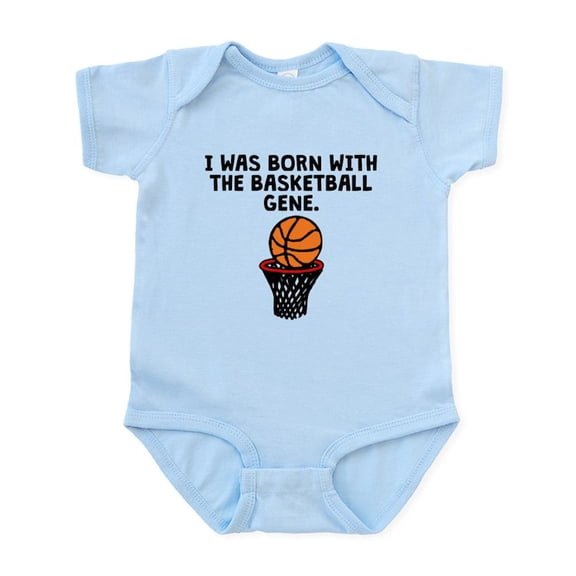 CafePress - Born With The Basketball Gene Body Suit - Baby Light Bodysuit, Size Newborn - 24 Months