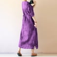 thumbnail image 2 of Vestido de mujer vintage, vestido de túnica oriental de media manga Maxi Romacci Morado M, 2 of 7