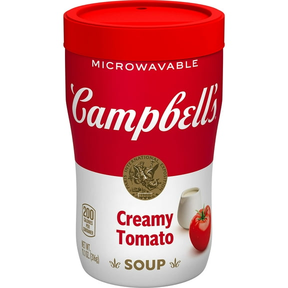 2X - Campbell,S Sipping Soup, Creamy Tomato Soup, 11.1 Ounce Microwavable Cup