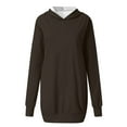 thumbnail image 4 of Ladies Casual Loose Long Sleeved Hooded Solid Color Dress, 4 of 4