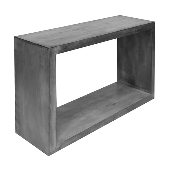 52" Cube Shape Wooden Console Table with Open Bottom Shelf Charcoal Gray - Saltoro Sherpi