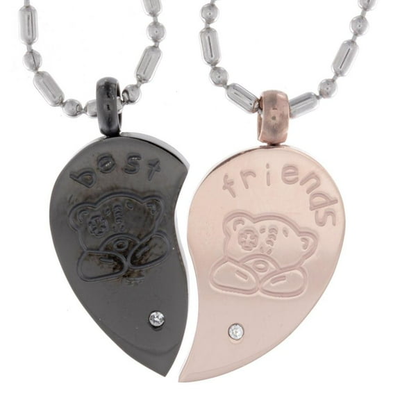 R.H. Jewelry Stainless Steel Pendant, Best Friends Two Piece Necklace Set