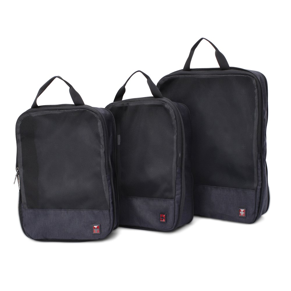 Swiss Tech SwissTech 3 Piece Compression Packing Cubes, Black
