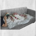 thumbnail image 6 of Valentine Soft Flannel Fleece Throw Blanket, Hipster Giraffe with Tulip and Heart Shaped Glasses Vintage Frame, Cozy Plush for Indoor and Outdoor Use, 50" x 60", Baby Blue Pale Pink, by Ambesonne, 6 of 6