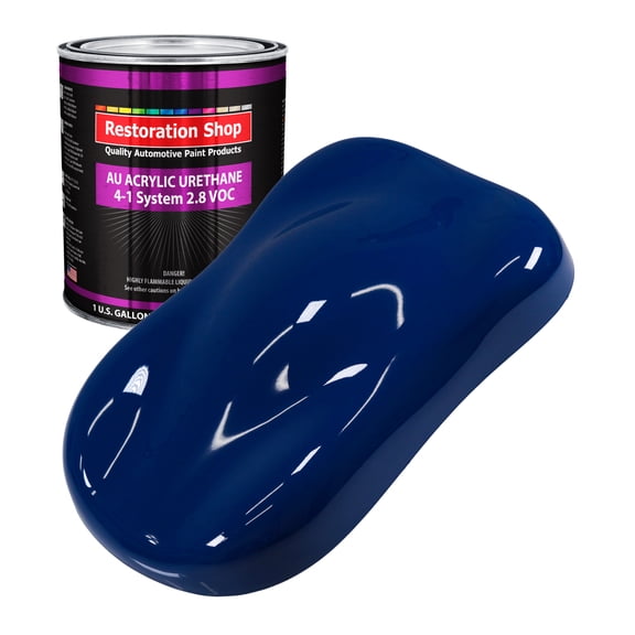 Restoration Shop Marine Blue Acrylic Urethane Auto Paint - Gallon Paint Color Only, Single Stage High Gloss