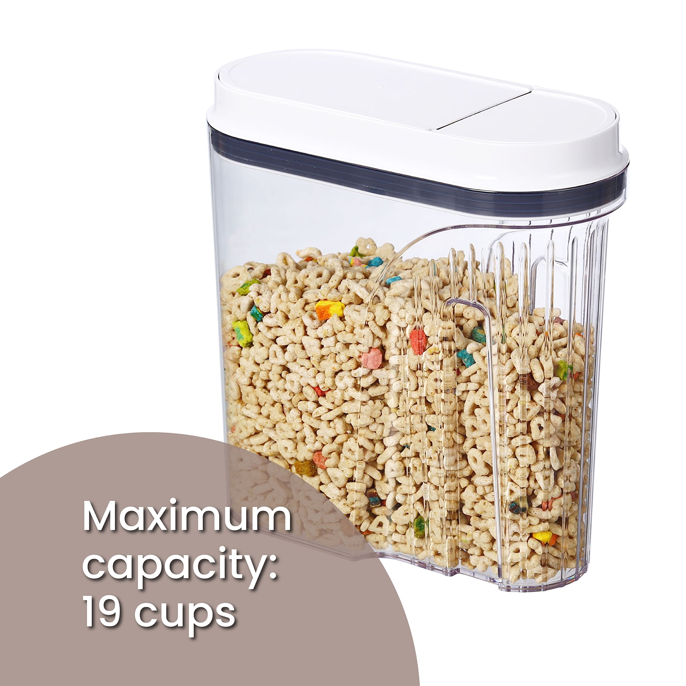 (2 pack) Better Homes & Gardens 19-Cup BPA-Free Airtight Cereal Container with Easy-Grip Handle