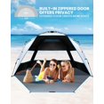 thumbnail image 5 of OutdoorMaster Beach Tent with Blackout Shelter Technology, Portable Sun Shade Shelter 4 Person, Pop Up Beach Tents with UPF 50+ UV Protection, 9.5mm Thick Pole, 3 Ventilating Mesh Windows, 5 of 10