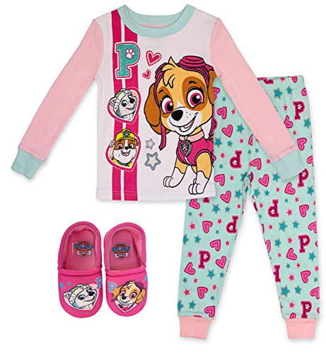 All-In-One Pyjamas Pink 2/3 Years Paw Patrol Skye & Everest Hooded Sleepsuit 