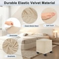 thumbnail image 3 of Uxcell 1-Pack 13" x 13" x 15" Fundas de otomana cuadrada estirable de tela de terciopelo para protector de taburete para sala de estar interior [Camello], 3 of 7