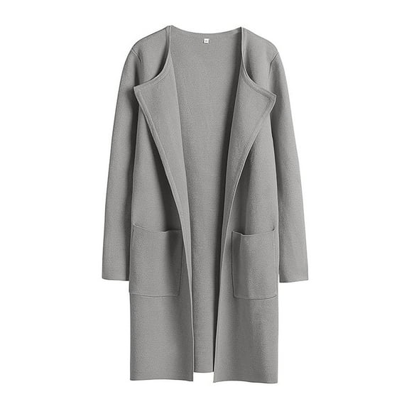 Womens Lightweight Cardigan Open Front Oversized Casual Loose Jacket Coat Fall Outfits with Pocket New Womens Jackets Fall Gray S