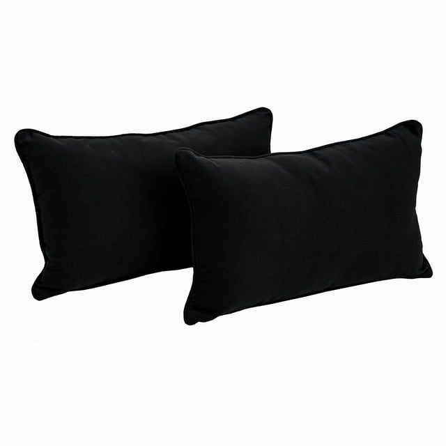Throw Pillows Blazing Needles, sarga con cordones, juego de 2 unidades, color negro