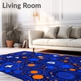 thumbnail image 2 of ODIKA 5'x7' Machine Washable Non-Slip Area Rug, Alphabet Galaxy Exploration Featuring Planets and Shooting Stars High Traffic Rug with Pad, Blue, 699824, 2 of 8